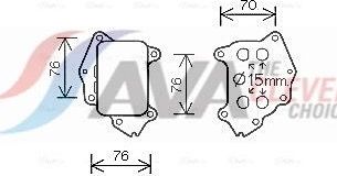 Радиатор масляный (маслоохладитель) для двигателя AVA (алюминий) для Citroen C3 II 2009-2016. Артикул PE3396