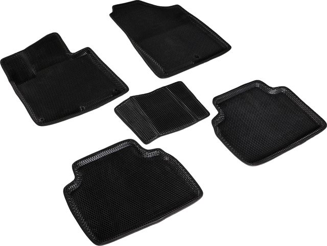 Коврики Seintex 3D EVA Соты для салона Kia Sportage V 2021-2026 ЧЕРНЫЕ. Артикул 98206