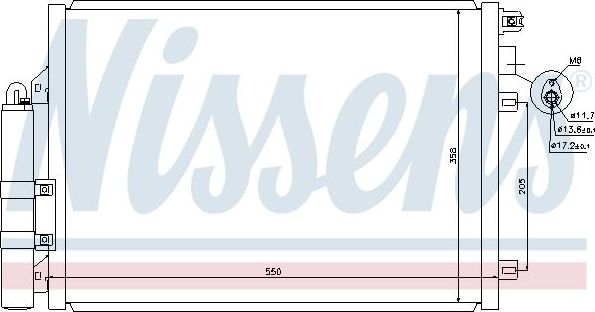 Радиатор кондиционера (конденсатор) Nissens (алюминий) для Renault Clio II 1998-2013. Артикул 940074