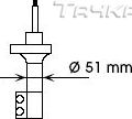 Амортизатор KYB (Каяба) Premium задний правый для Nissan 100NX 1990-1994. Артикул 634036