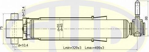 Амортизатор G.U.D. задний для Renault Megane II 2002-2010. Артикул GSA344800