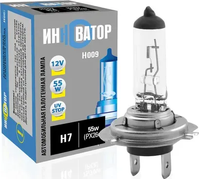 АВТОЛАМПА H7 12V 55W PX26D ИHHОВАТОР (Инноватор). Артикул H009