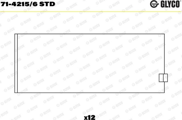 Вкладыши шатунные Glyco для IVECO EuroStar 1993-2002. Артикул 71-4215/6 STD
