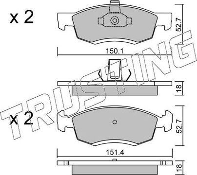 Тормозные колодки Trusting. Артикул 818.0