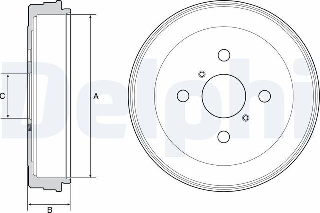 Тормозной барабан Delphi для Toyota Echo 1999-2005. Артикул BF530