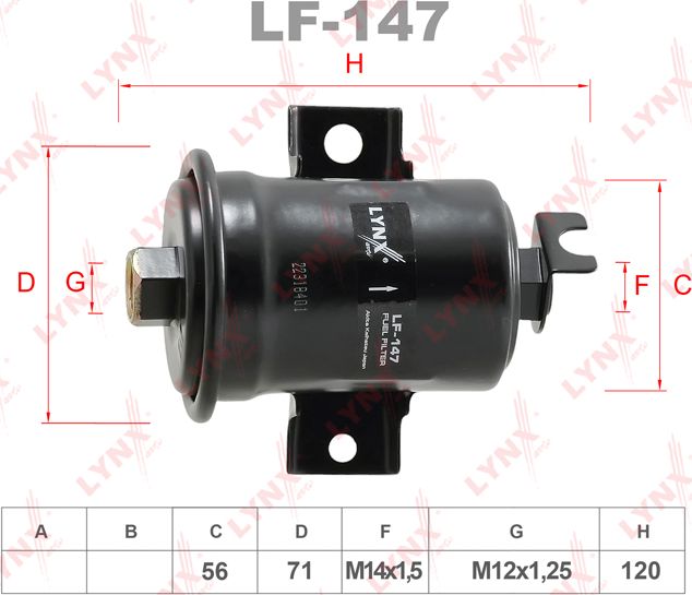 Топливный фильтр LYNXauto для Toyota Celica IV (T160) 1985-1989. Артикул LF-147