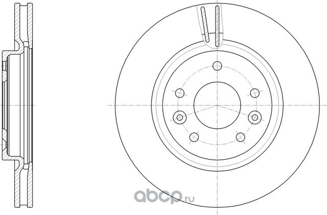 Диск тормозной вентилируемый (G-Brake). Артикул GR21689