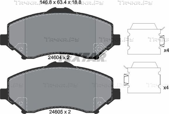 Тормозные колодки Textar Q+ передние для Dodge Grand Caravan V 2007-2010. Артикул 2460401