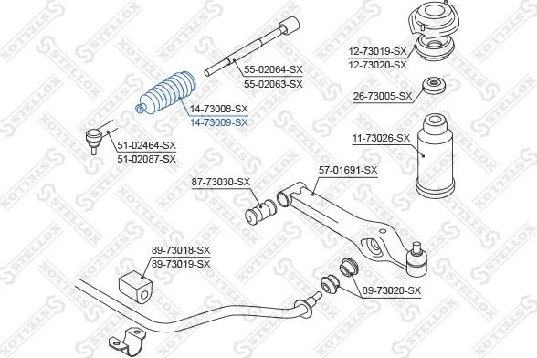 Пыльник рулевой рейки Stellox. Артикул 14-73009-SX