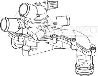 Термостат для а/м PSA 308 (07-)/C4 (08-) 1.6i MТ (105C, АЛЮМ. корп, а (Luzar). Артикул LT2048