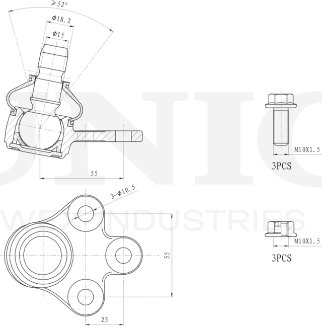 Опора шаровая (Unio). Артикул SSP-20076