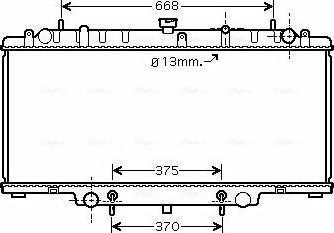 Радиатор охлаждения двигателя AVA для Nissan Patrol Y61 1997-2026. Артикул DN2264