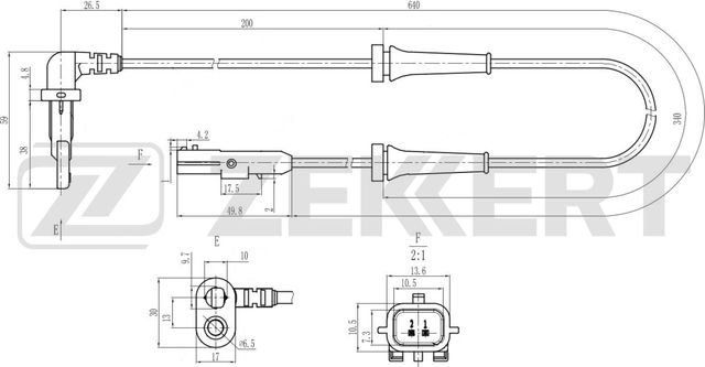 Датчик ABS Zekkert передний/задний для Renault Master III 2010-2026. Артикул SE-6211