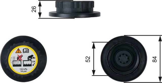 Крышка расширительного бачка Gates. Артикул RC246