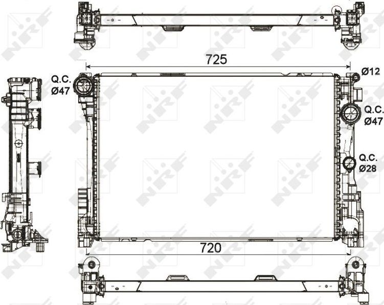 Радиатор охлаждения двигателя NRF (алюминий). Артикул 53113
