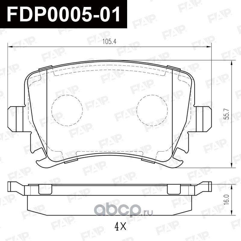Колодки тормозные задние (FAP). Артикул FDP000501