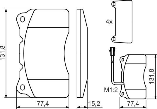 Тормозные колодки Bosch (Low-Metallic) передние для Alfa Romeo 156 I 2003-2005. Артикул 0 986 494 069
