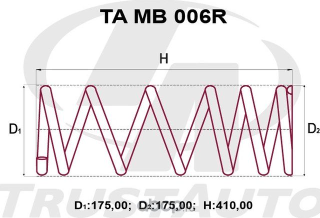 Пружина подвески усиленная () (Trustauto). Артикул TAMB006R