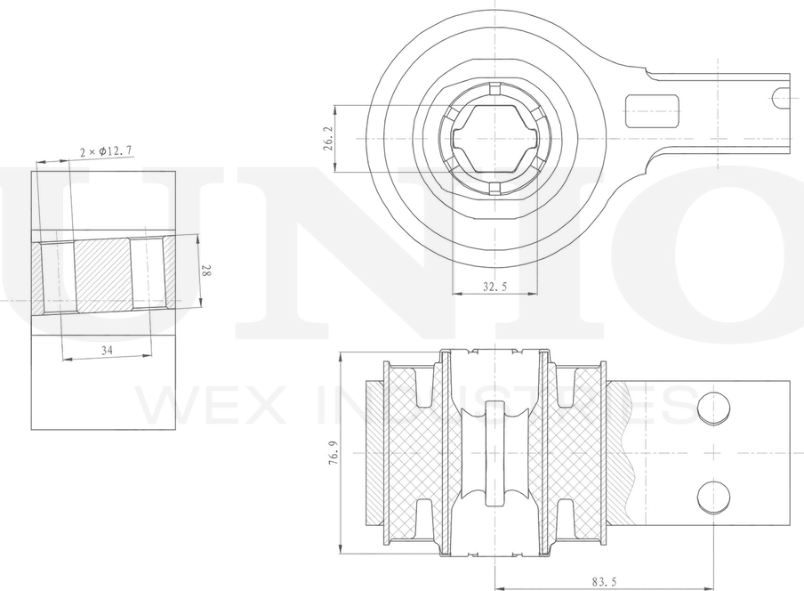 Сайлентблок рычага подвески (Unio). Артикул RMP-20211
