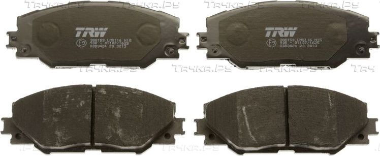 Тормозные колодки TRW COTEC передние для Toyota RAV4 IV (CA40) 2012-2019. Артикул GDB3424