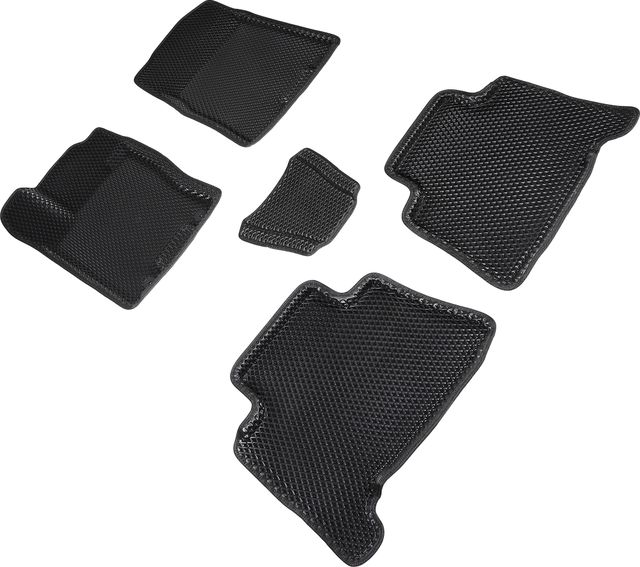 Коврики Seintex 3D EVA ромб для салона Kia Mohave (навес. пед) 2008-2026 ЧЕРНЫЕ. Артикул 98193