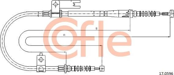 Трос ручника (тросик ручного тормоза) Cofle. Артикул 92.17.0596