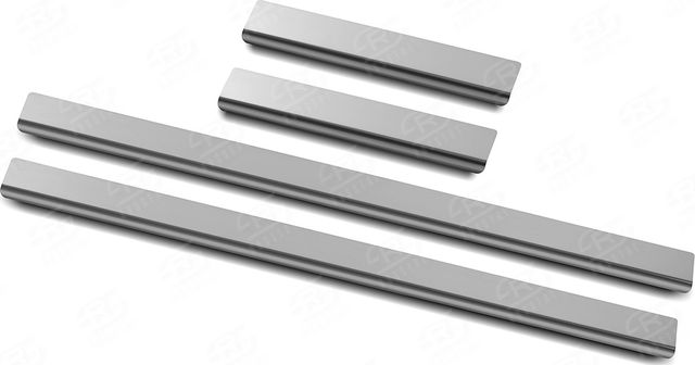 Накладки RusStal на пороги (лист нерж. зеркальный) для Toyota Land Cruiser Prado 150 2009-2026. Артикул LCPR09-01