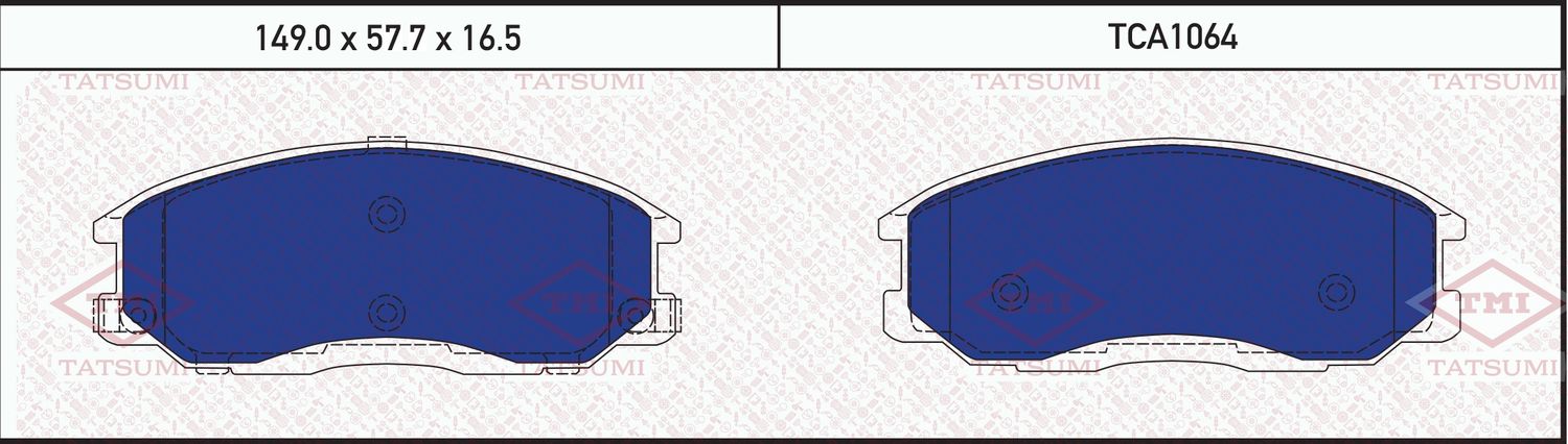 Колодки тормозные HYUNDAI STAREX/H1 00- перед. (Tatsumi). Артикул TCA1064