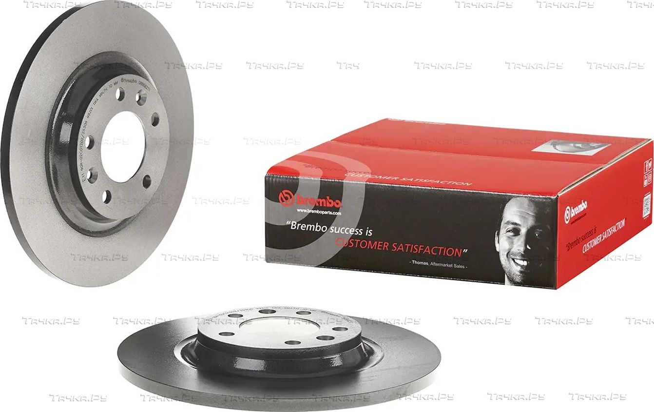 Тормозной диск Brembo UV Coated задний для Peugeot 407 2004-2011. Артикул 08.8682.11