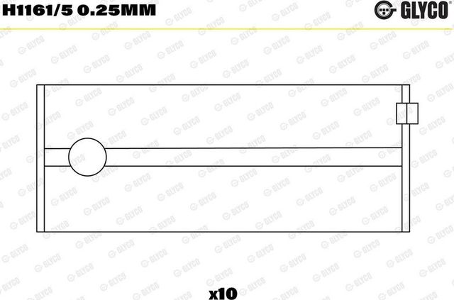 Вкладыши коренные Glyco для Mazda 626 III (GD) 1987-1997. Артикул H1161/5 0.25mm