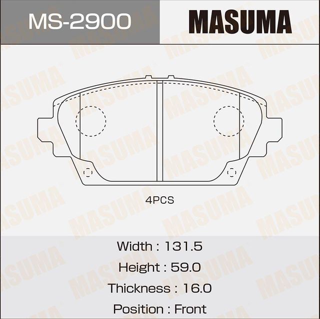 Тормозные колодки Masuma. Артикул MS-2900