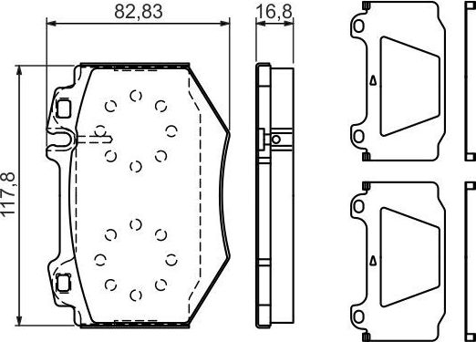 Тормозные колодки Bosch (Low-Metallic) передние для Mercedes-Benz S-Класс IV (W220) 1998-2005. Артикул 0 986 494 352