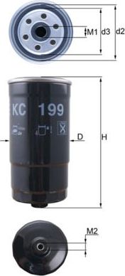 Топливный фильтр Mahle-Knecht. Артикул KC 199