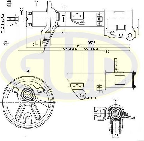 Амортизатор G.U.D.. Артикул GSA333501