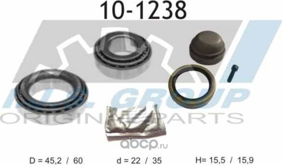 10-1238_к-кт подшипника ступицы передней!/ MB W124 4.2/5.0/W202-W21090 (IJS). Артикул 101238