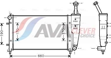 Радиатор охлаждения двигателя AVA. Артикул FT2300