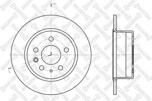 Тормозной диск Stellox задний для Mercedes-Benz W123 1976-1985. Артикул 6020-3305-SX