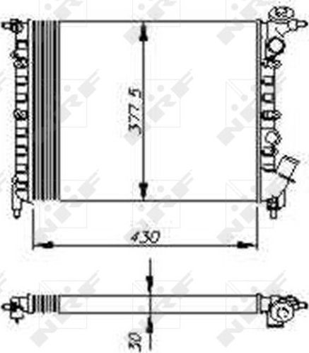 Радиатор охлаждения двигателя NRF для Renault 19 I 1988-1992. Артикул 58207