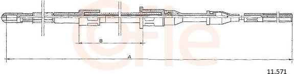 Трос ручника (тросик ручного тормоза) Cofle задний левый для Opel Ascona C 1981-1988. Артикул 11.571