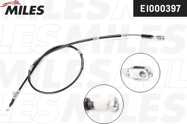 Трос ручника (тросик ручного тормоза) Miles задний правый для Toyota Avensis I 2001-2003. Артикул EI000397
