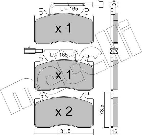 Тормозные колодки Metelli передние для Alfa Romeo Giulia II (952) 2016-2026. Артикул 22-1100-0