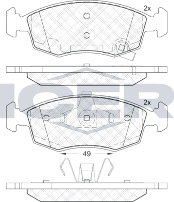 Тормозные колодки Icer для Fiat Panda III 2012-2026. Артикул 182032