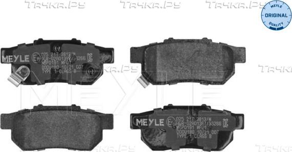 Тормозные колодки Meyle Original. Артикул 025 217 3813/W