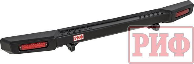 Бампер силовой РИФ задний с фонарями, возможностью установки фаркопа, стандарт для УАЗ Буханка 3741, 3909, 2206, 3962 1990-2026. Артикул RIF452-21500