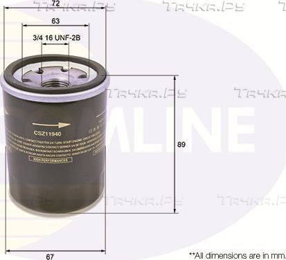 Масляный фильтр Comline для Toyota Gaia 1998-2003. Артикул CSZ11940