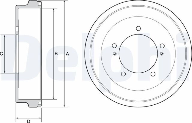 Тормозной барабан Delphi для Suzuki Grand Vitara II 1998-2005. Артикул BF512
