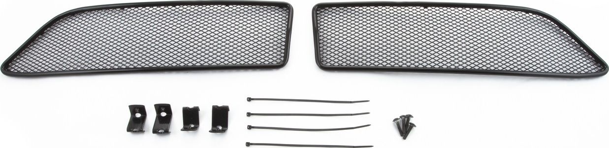 Сетка Arbori на решётку бампера, черная 10 мм для автомобилей (с адаптивным круиз-контролем) для Hyundai Santa Fe Premium III рестайлинг 2015-2026. Артикул 01-250615-101