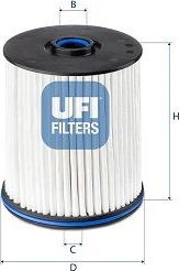 Топливный фильтр UFI для Opel Insignia II 2017-2026. Артикул 26.E2X.02