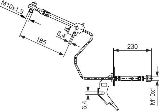 Тормозной шланг Bosch задний правый для Opel Zafira B 2005-2019. Артикул 1 987 476 200