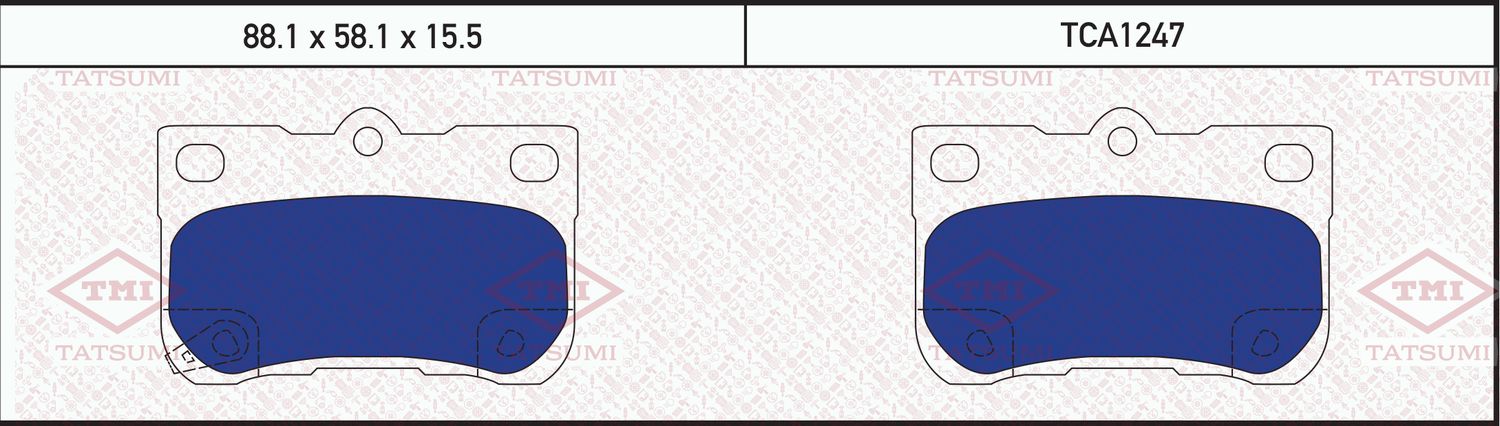 Колодки тормозные LEXUS GS300/GS430 05- задн. (Tatsumi). Артикул TCA1247